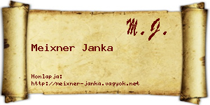 Meixner Janka névjegykártya